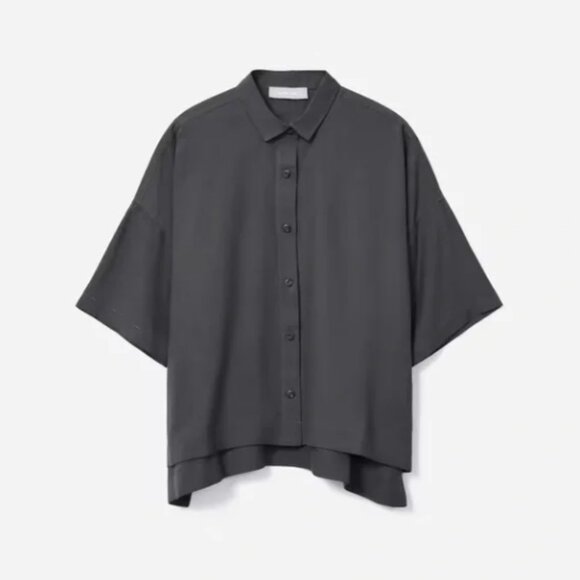 .. Everlane The Drapey Square Shirt, Slate Grey (XXS) - Picture 1 of 11